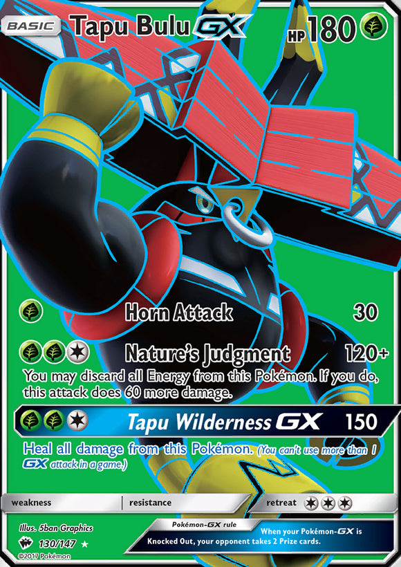 Tapu Bulu GX 130/147 SM Burning Shadows Ultra Rare Full Art Holo Pokemon Card TCG - Kawaii Collector