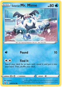 Galarian Mr. Mime 34/163 SWSH Battle Styles Common Pokemon Card TCG