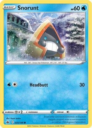Snorunt 35/198 SWSH Chilling Reign Common Pokemon Card TCG Near Mint