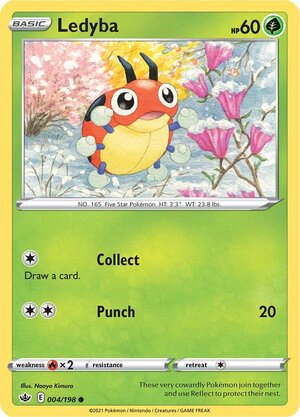 Ledyba 4/198 SWSH Chilling Reign Common Pokemon Card TCG Near Mint