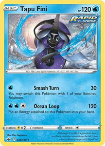 Tapu Fini 40/198 SWSH Chilling Reign Holo Rare Pokemon Card TCG Near Mint