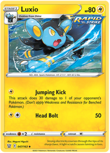 Luxio 47/163 SWSH Battle Styles Uncommon Pokemon Card TCG
