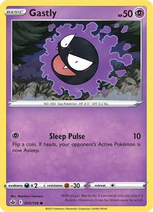 Gastly 55/198 SWSH Chilling Reign Common Pokemon Card TCG Near Mint