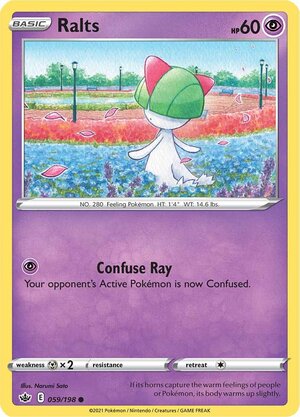 Ralts 59/198 SWSH Chilling Reign Common Pokemon Card TCG Near Mint