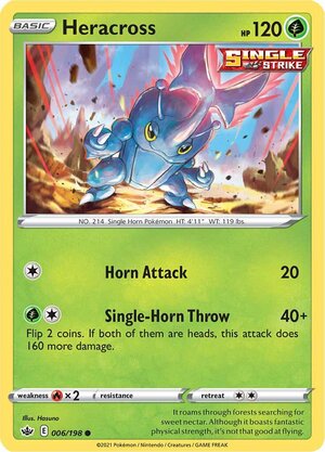 Heracross 6/198 SWSH Chilling Reign Common Pokemon Card TCG Near Mint