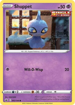 Shuppet 62/198 SWSH Chilling Reign Common Pokemon Card TCG Near Mint