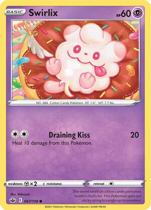 Swirlix 67/198 SWSH Chilling Reign Common Pokemon Card TCG Near Mint