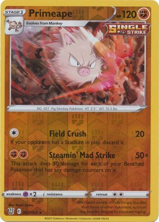 Primeape 67/163 SWSH Battle Styles Reverse Holo Rare Pokemon Card TCG
