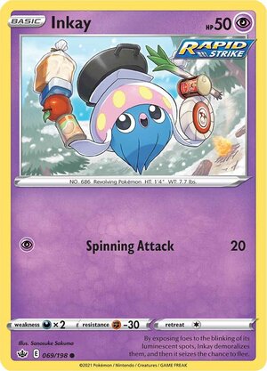 Inkay 69/198 SWSH Chilling Reign Common Pokemon Card TCG Near Mint