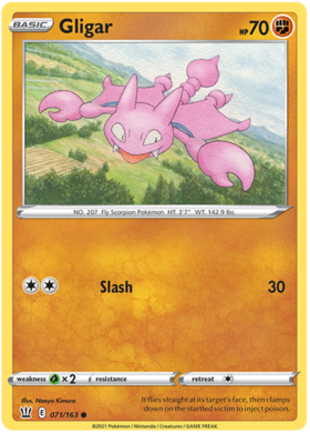 Gligar 71/163 SWSH Battle Styles Common Pokemon Card TCG