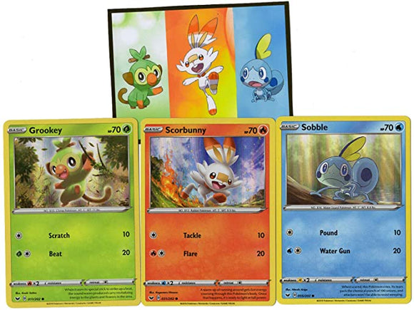 Grookey, Sobble, Scorbunny Set Galar Promo Alternate Holo Pokemon Card Kawaii Collector Grookey, Sobble, Scorbunny Set Galar Promo Alternate Holo Pokemon Card Kawaii Collector