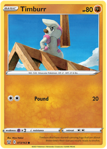 Timburr 73/163 SWSH Battle Styles Common Pokemon Card TCG