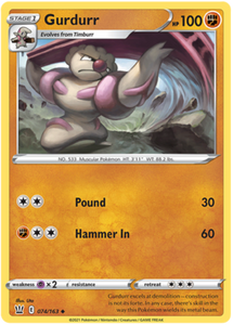 Gurdurr 74/163 SWSH Battle Styles Uncommon Pokemon Card TCG