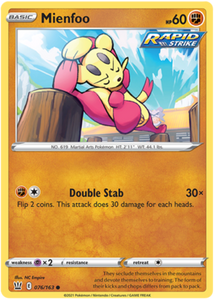 Mienfoo 76/163 SWSH Battle Styles Common Pokemon Card TCG