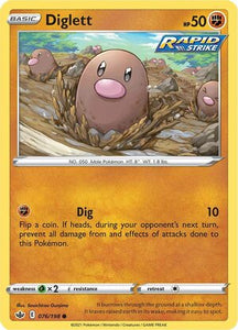 Diglett 76/198 SWSH Chilling Reign Common Pokemon Card TCG Near Mint