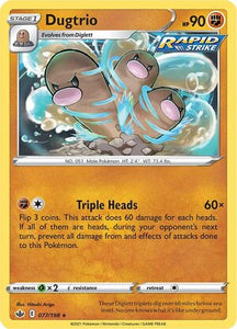 Dugtrio 77/198 SWSH Chilling Reign Rare Pokemon Card TCG Near Mint