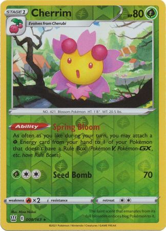 Cherrim 8/163 SWSH Battle Styles Reverse Holo Rare Pokemon Card TCG