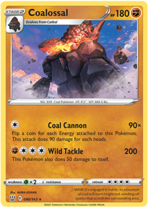 Coalossal 80/163 SWSH Battle Styles Holo Rare Pokemon Card TCG