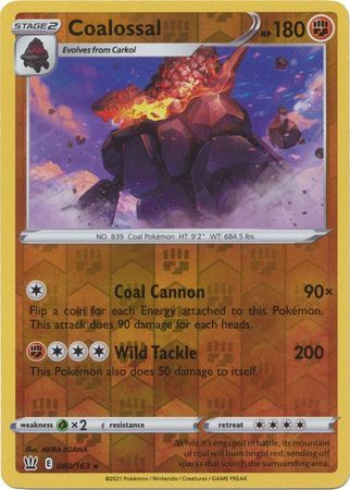 Coalossal 80/163 SWSH Battle Styles Reverse Holo Rare Pokemon Card TCG