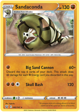 Sandaconda 82/163 SWSH Battle Styles Holo Rare Pokemon Card TCG