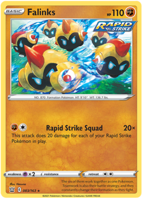 Falinks 83/163 SWSH Battle Styles Vivid Voltage Rare Pokemon Card TCG