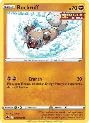 Rockruff 86/198 SWSH Chilling Reign Common Pokemon Card TCG Near Mint