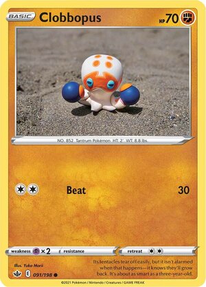 Clobbopus 91/198 SWSH Chilling Reign Common Pokemon Card TCG Near Mint