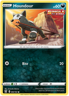 Houndour 95/163 SWSH Battle Styles Common Pokemon Card TCG