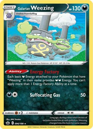 Galarian Weezing 96/198 SWSH Chilling Reign Rare Pokemon Card TCG Near Mint