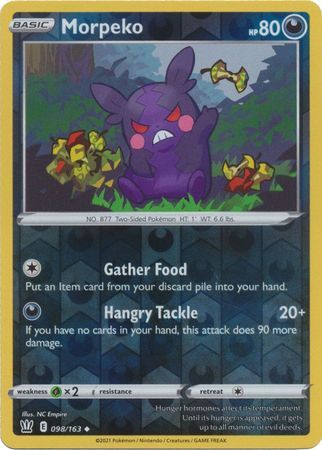Morpeko 98/163 SWSH Battle Styles Reverse Holo Common Pokemon Card TCG