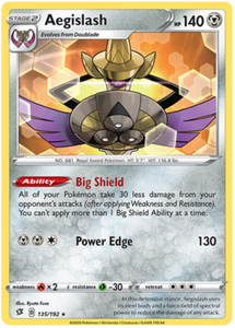 rebel clash sword and shield single cards kawaii collector australia Aegislash 135/192 SWSH Rebel Clash Rare Pokemon Card TCG