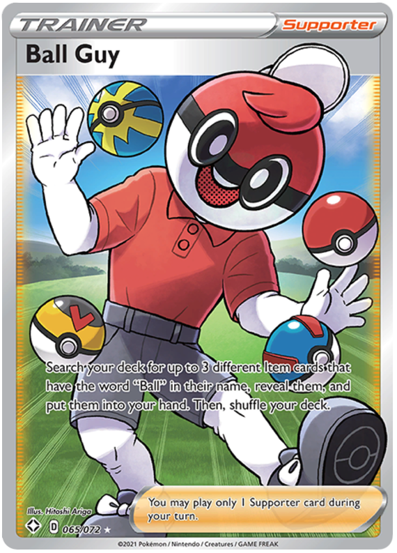 Ball Guy 65/72 Shining Fates Full Art Ultra Rare Pokemon Card TCG Near Mint
