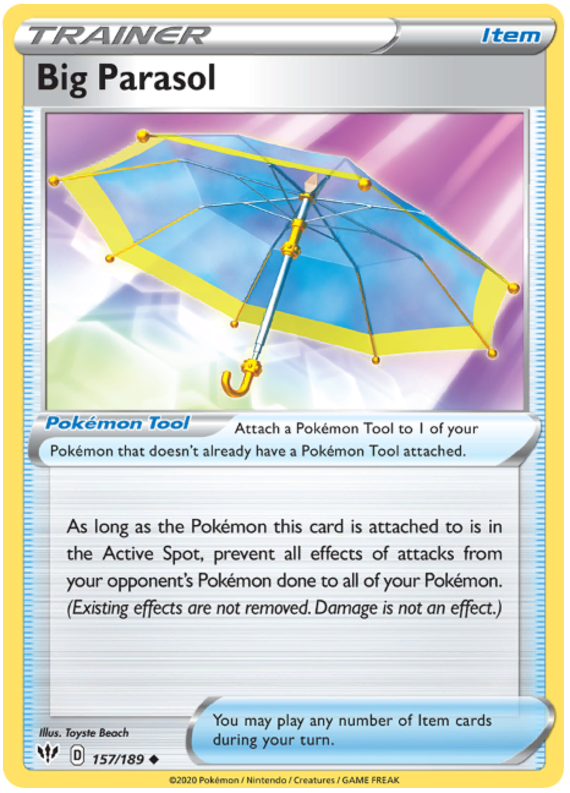 Big Parasol 157/189 SWSH Darkness Ablaze Uncommon Trainer Pokemon Card TCG Near Mint