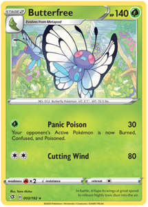 rebel clash sword and shield single cards Butterfree 3/192 SWSH Rebel Clash Rare Pokemon Card TCG kawaii collector australia