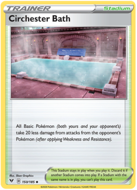 Circhester Bath 150/185 Vivid Voltage Uncommon Trainer Pokemon Card TCG Near Mint