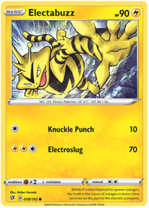 rebel clash sword and shield single cards kawaii collector australia Electabuzz 58/192 SWSH Rebel Clash Common Pokemon Card TCG