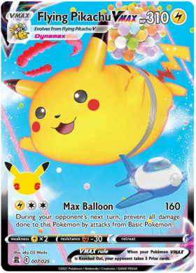 Flying Pikachu VMAX 7/25 SWSH Celebrations 25th Anniversary Holo Ultra Rare Pokemon Card TCG