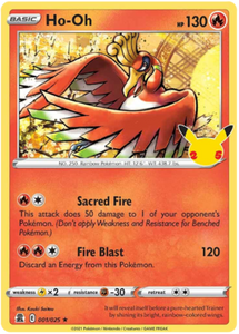 Ho-oh 1/25 SWSH Celebrations Holo Rare Pokemon Card TCG