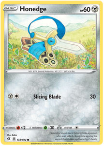 rebel clash sword and shield single cards kawaii collector australia Honedge 133/192 SWSH Rebel Clash Common Pokemon Card TCG