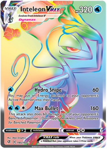 Inteleon VMAX 195/192 SWSH Rebel Clash Holo Rainbow Full Art Hyper Secret Rare Pokemon Card TCG