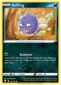 Koffing 41/72 Shining Fates Common Pokemon Card TCG Near Mint