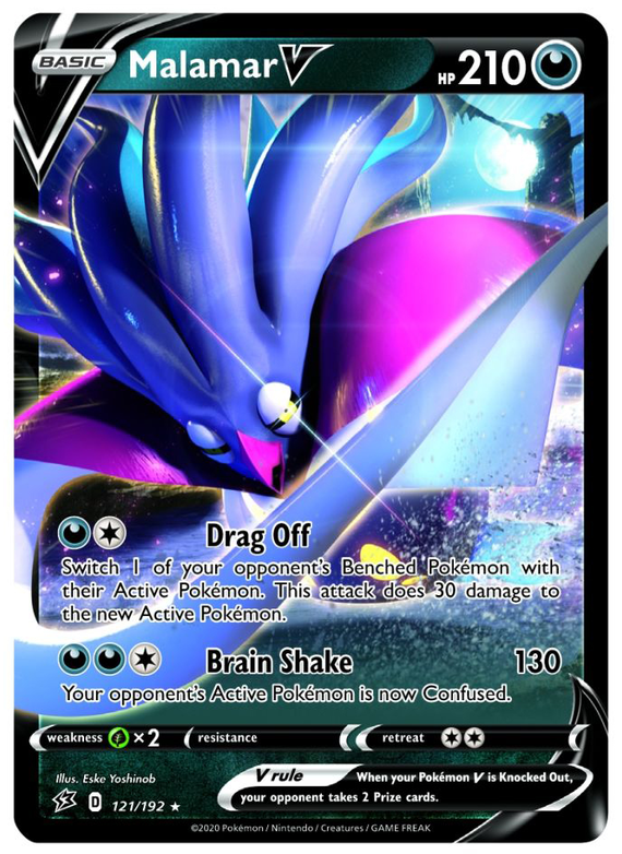 Malamar V 121/192 SWSH Rebel Clash Holo Ultra Rare V/VMax Pokemon Card Kawaii Collector Malamar V 121/192 SWSH Rebel Clash Holo Ultra Rare V/VMax Pokemon Card Kawaii Collector