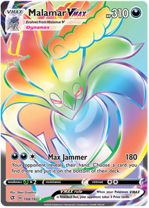 Malamar VMAX 198/192 SWSH Rebel Clash Holo Rainbow Full Art Hyper Secret Rare Pokemon Card TCG