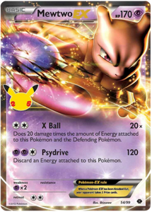 Mewtwo EX 54/99 SWSH Celebrations 25th Anniversary Classic Collection Holo Ultra Rare Pokemon Card TCG