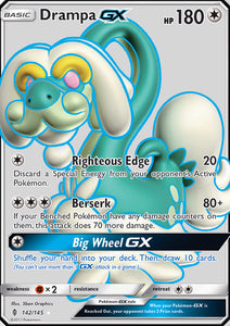 Drampa GX 142/145 SM Guardians Rising Full Art Ultra Rare Holo Pokemon Kawaii Collector Drampa GX 142/145 SM Guardians Rising Full Art Ultra Rare Holo Pokemon Kawaii Collector