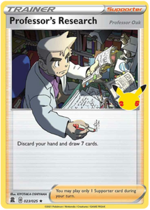 Professor's Research 23/25 SWSH Celebrations 25th Anniversary Holo Rare Trainer Pokemon Card TCG