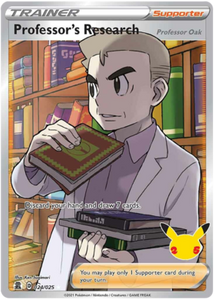 Professor's Research 24/25 SWSH Celebrations 25th Anniversary Full Art Ultra Rare Trainer Pokemon Card TCG