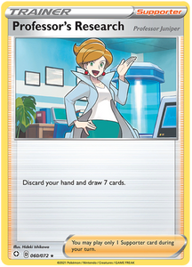 Professor's Research 60/72 Shining Fates Rare Trainer Pokemon Card TCG