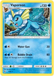 Vaporeon 18/68 SM Hidden Fates Holo Rare Pokemon Card TCG - Kawaii Collector