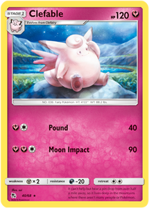 Clefable 40/68 SM Hidden Fates Rare Pokemon Card TCG - Kawaii Collector